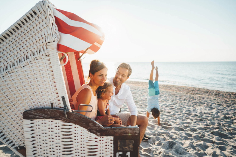 Familie im Strandhotel Fischland