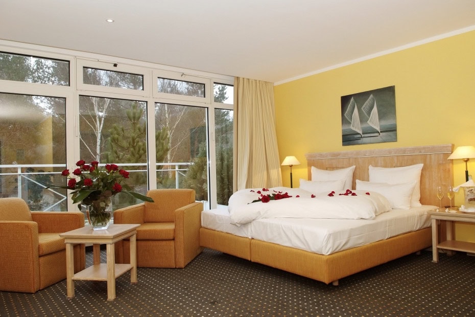 Doppelzimmer für eine Hochzeitsreise im Strandhotel Fischland
