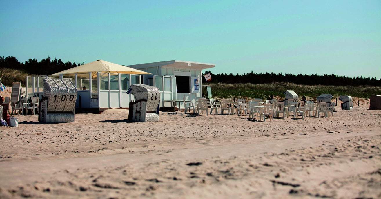 Außenansicht Strandbude des Strandhotel Fischlands