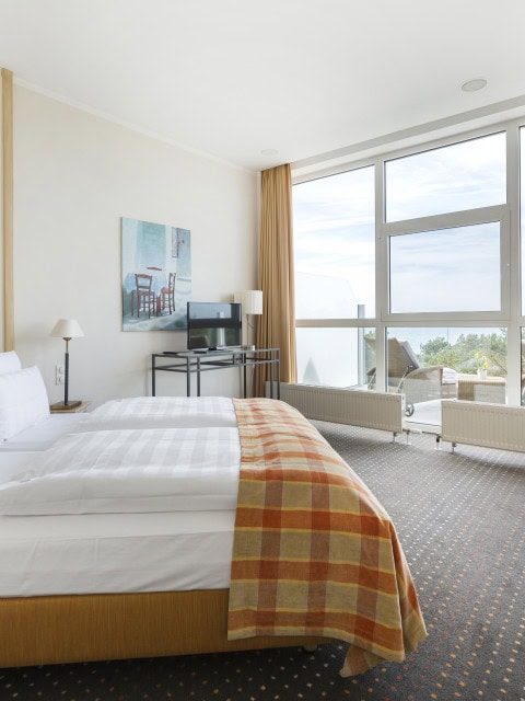 Doppelzimmer mit Meerblick im Strandhotel Fischland