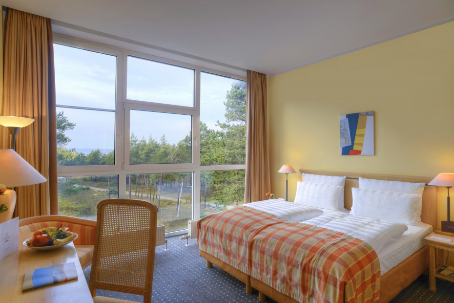 Standard Doppelzimmer mit Meerblick im Strandhotel Fischland