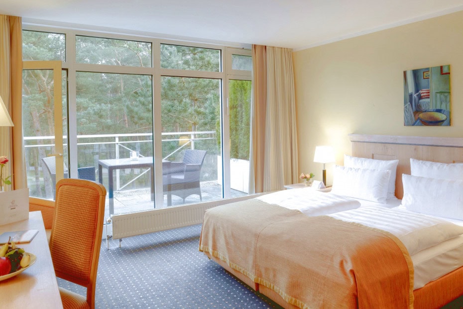 Doppelzimmer auf der Waldseite des Strandhotel Fischlands