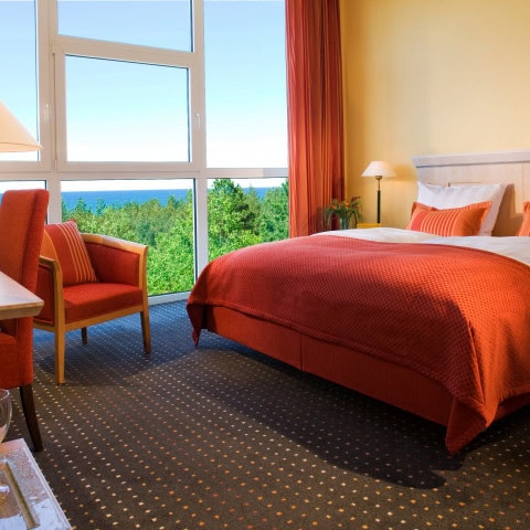 Doppelzimmer mit Meerblick im Strandhotel Fischland