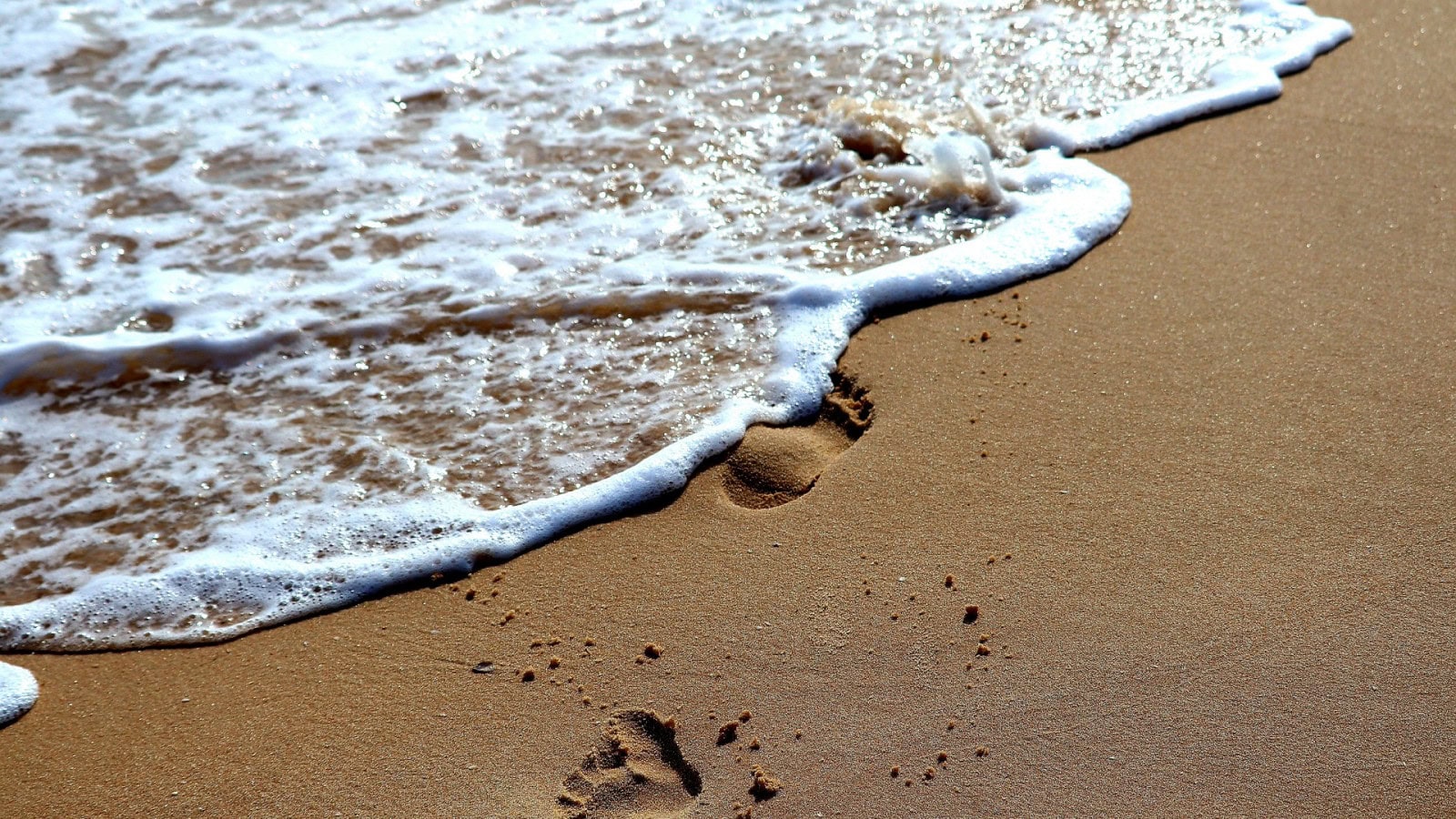 Fußabdrücke im Sand der Ostsee