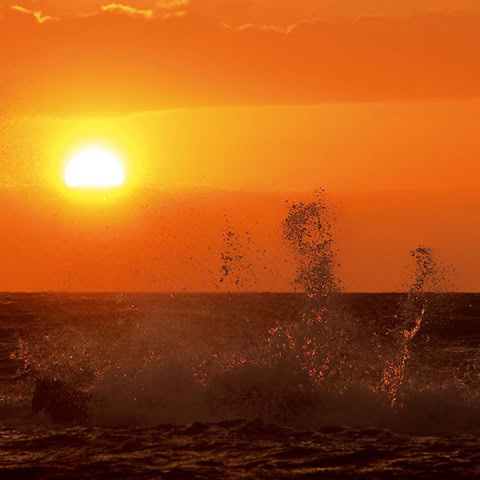 Sonnenuntergang an der Ostsee im Strandhotel Fischland