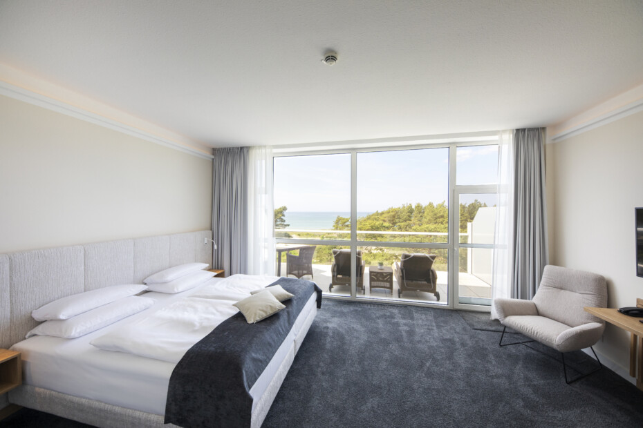 Doppelzimmer mit Meerblick im Strandhotel Fischland