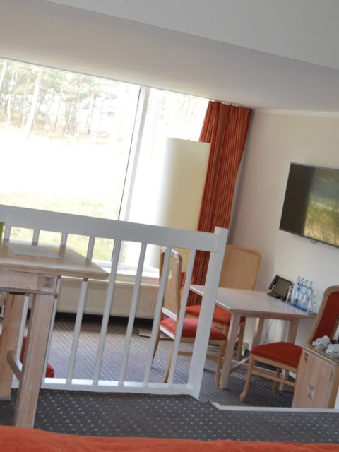 Galeriezimmer mit Wohn- und Schlafbereich im Strandhotel Fischland